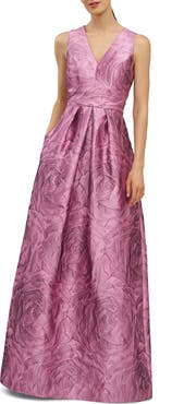Kay Unger Mariah Crinkle Pleated Gown