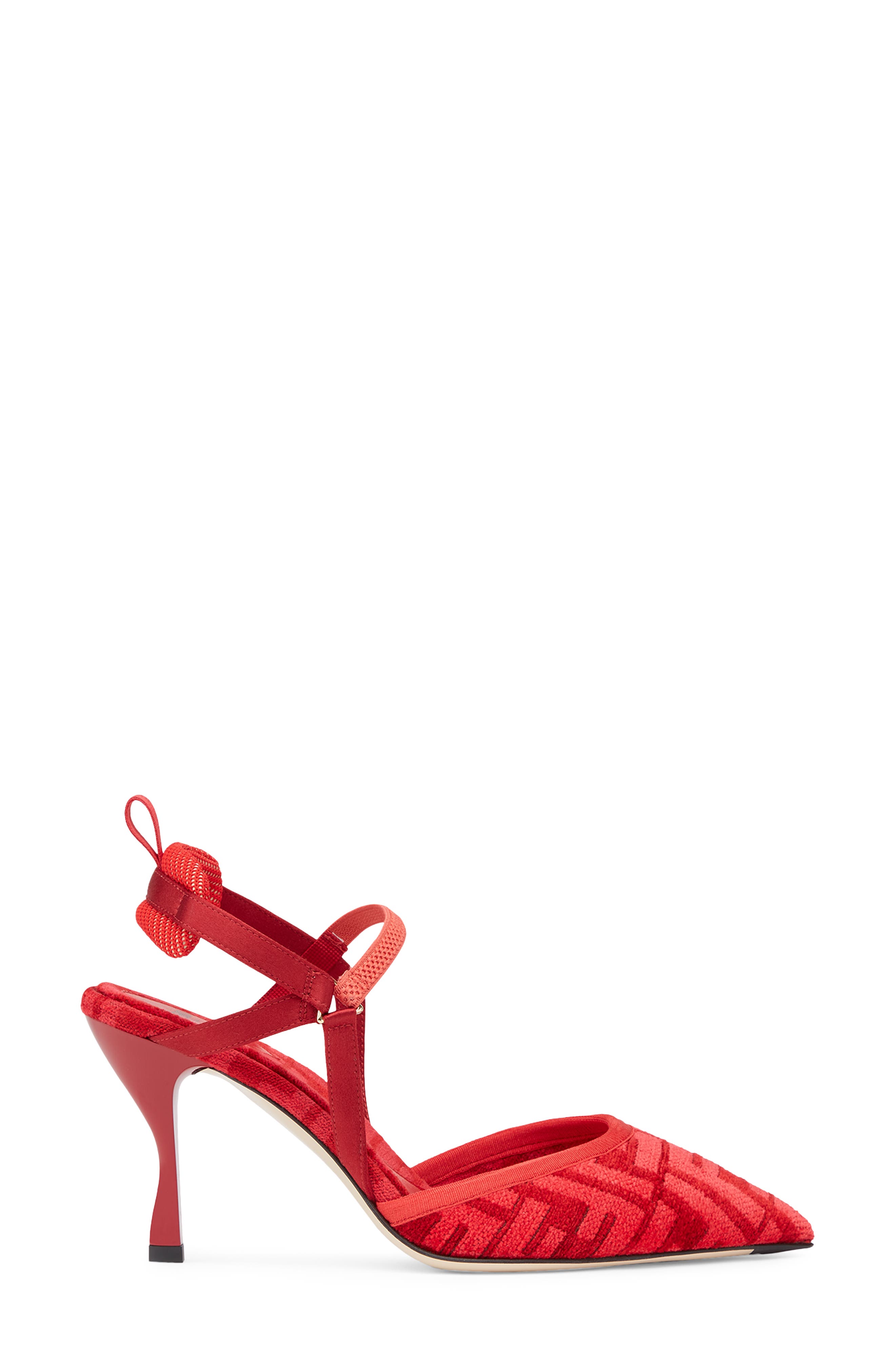 Colibrì FF Logo Pointed Toe Slingback Pump, Alternate, color, RED