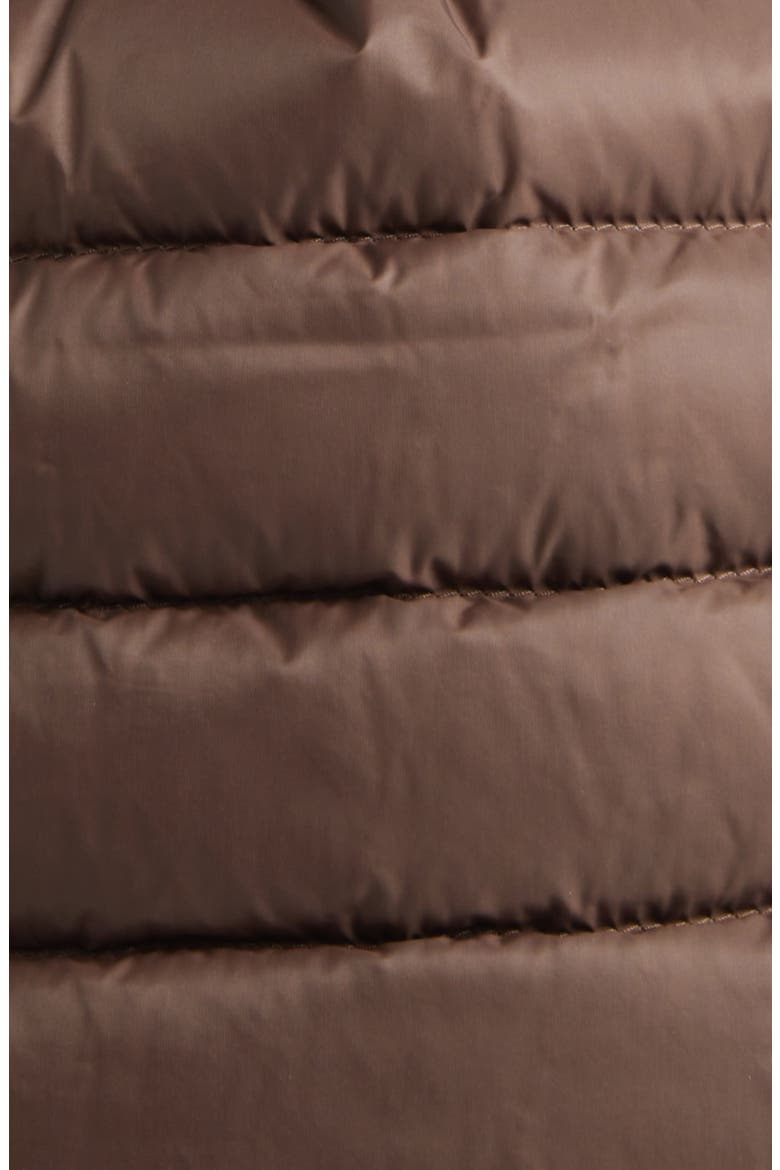 Melia Down Hooded Vest, Alternate, color, BROWN