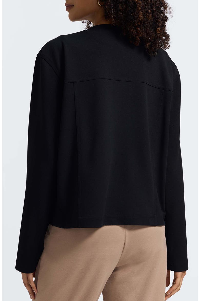 Valerie Crepe Knit Jacket, Alternate, color, BLACK
