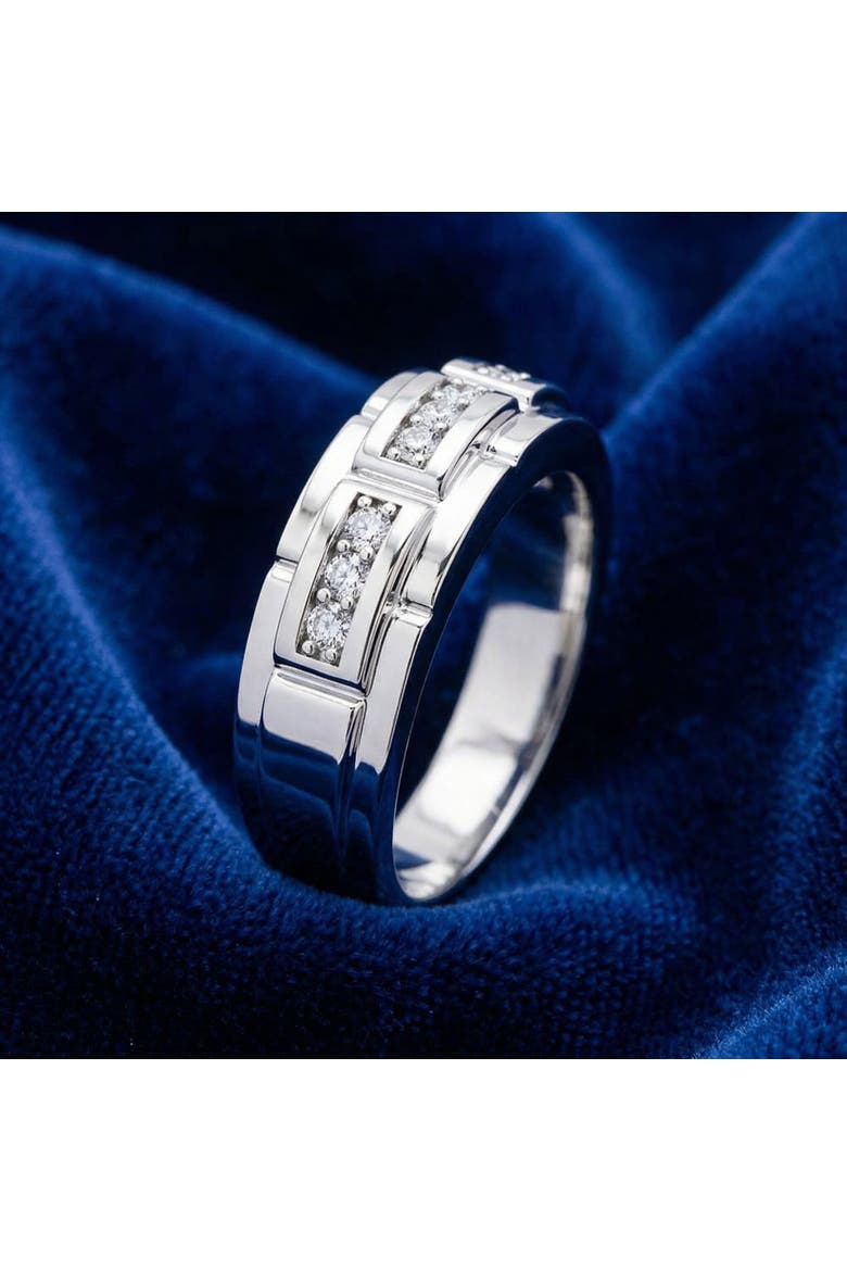 VS .54Ct Mens Natural Diamond Wedding Ring 14k Gold Anniversary Band, Alternate, color, 14k White Gold