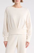 T Tahari Rose Embroidered Scuba Knit Crewneck Top