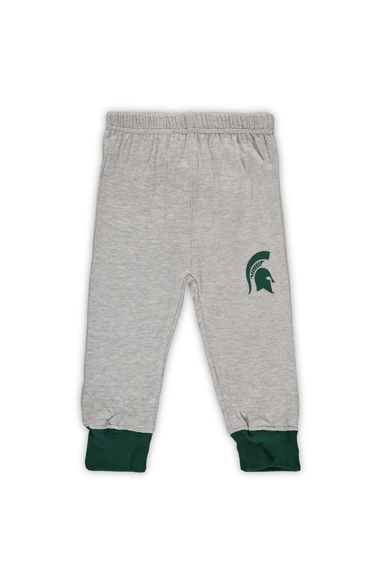 Wes & Willy Infant Wes & Willy Heathered Gray/Green Michigan State Spartans Jie Jie Long Sleeve Bodysuit & Pants Set, Alternate, color, Heather Gray
