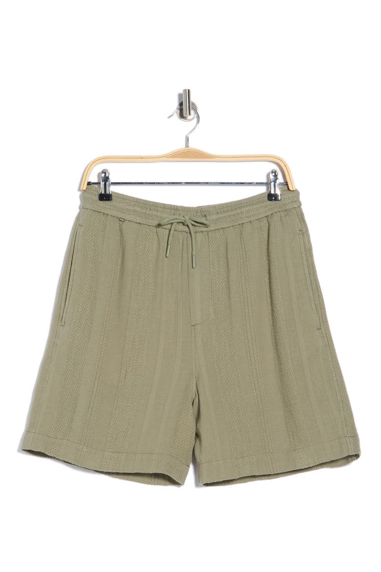 Textured Drawstring Shorts, Alternate, color, THYME GREEN