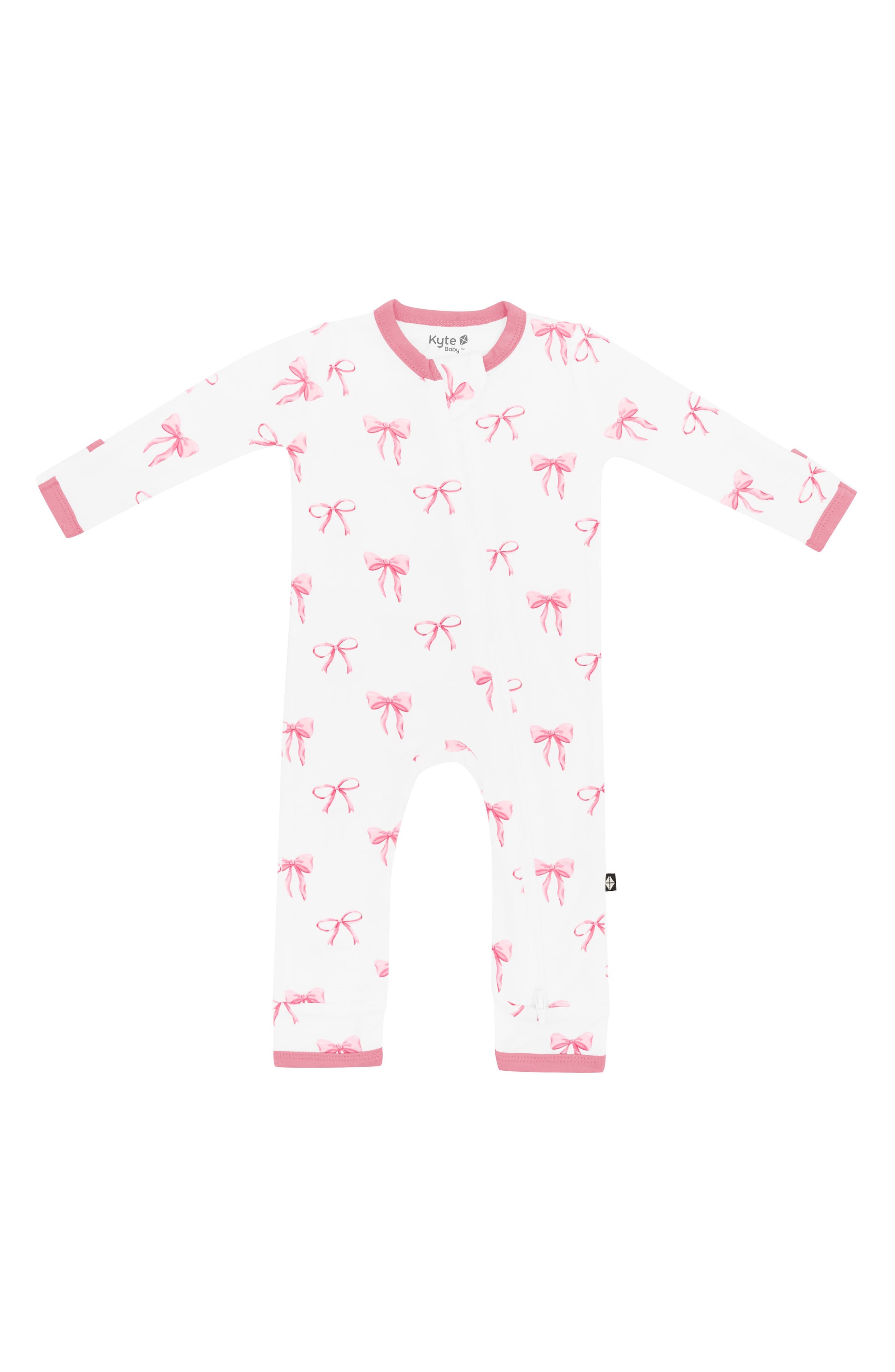 Kyte BABY Kids' Bow Zip-Up Romper 