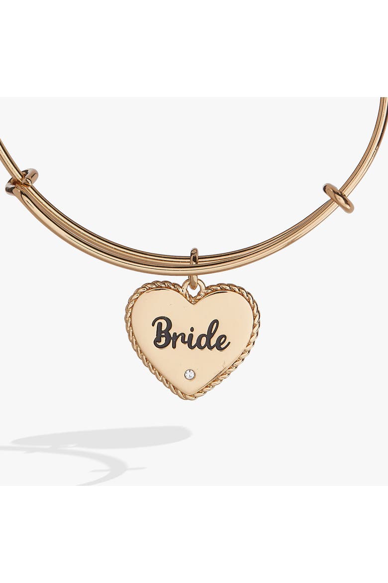 Bride Heart Bangle, Alternate, color, Gold