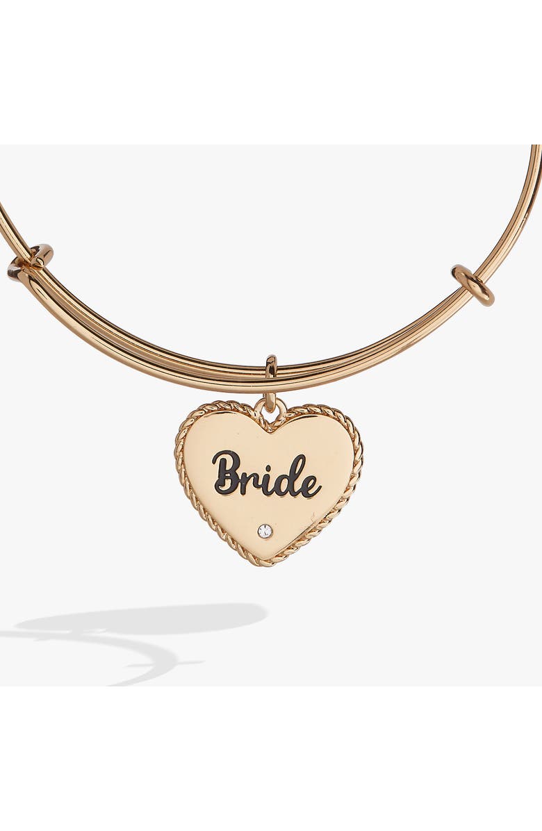 Alex and Ani Bride Heart Bangle, Alternate, color, Gold