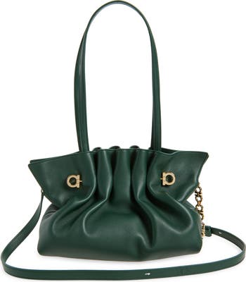 Small Gancio Piercing Soft Leather Shoulder Bag