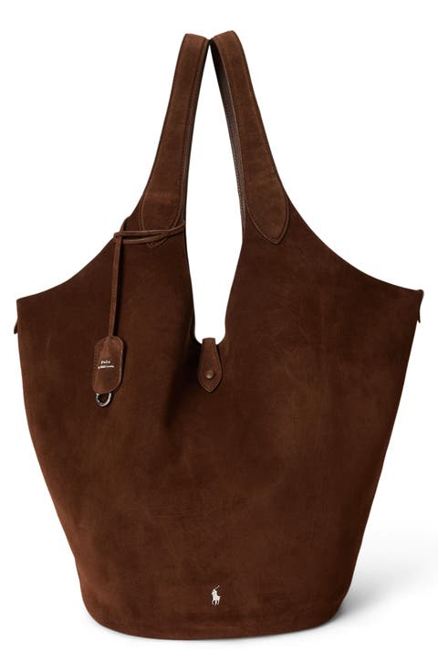 Large Polo Play Suede Crossbody Tote