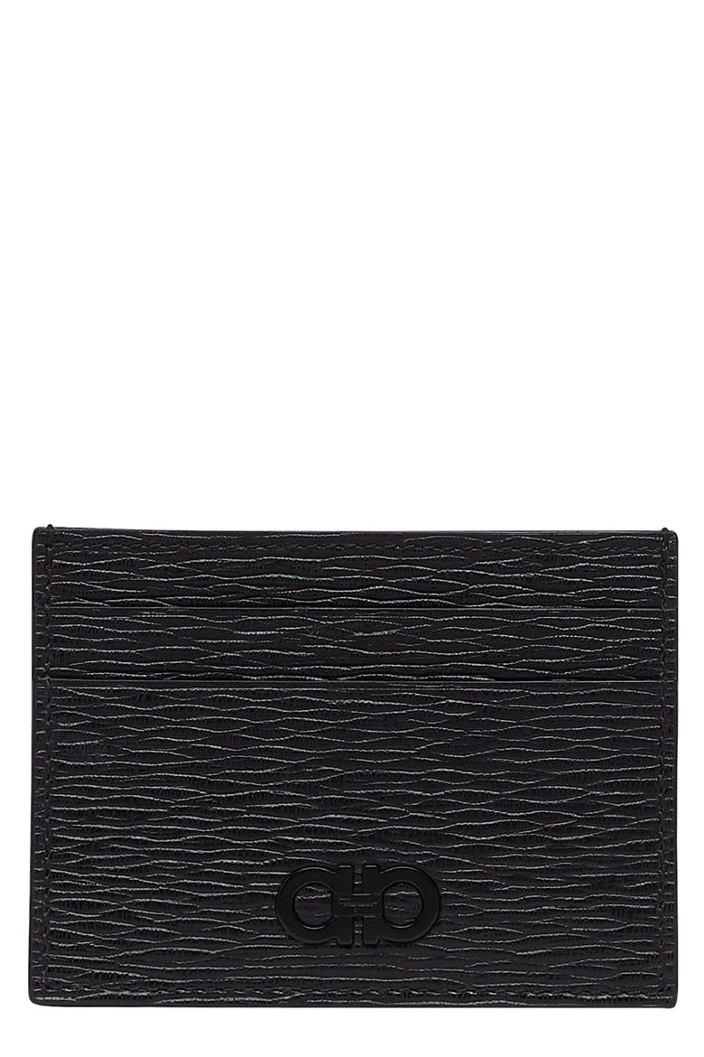 Revival Leather Card Case, Main, color, NERO/ DARK RAIN