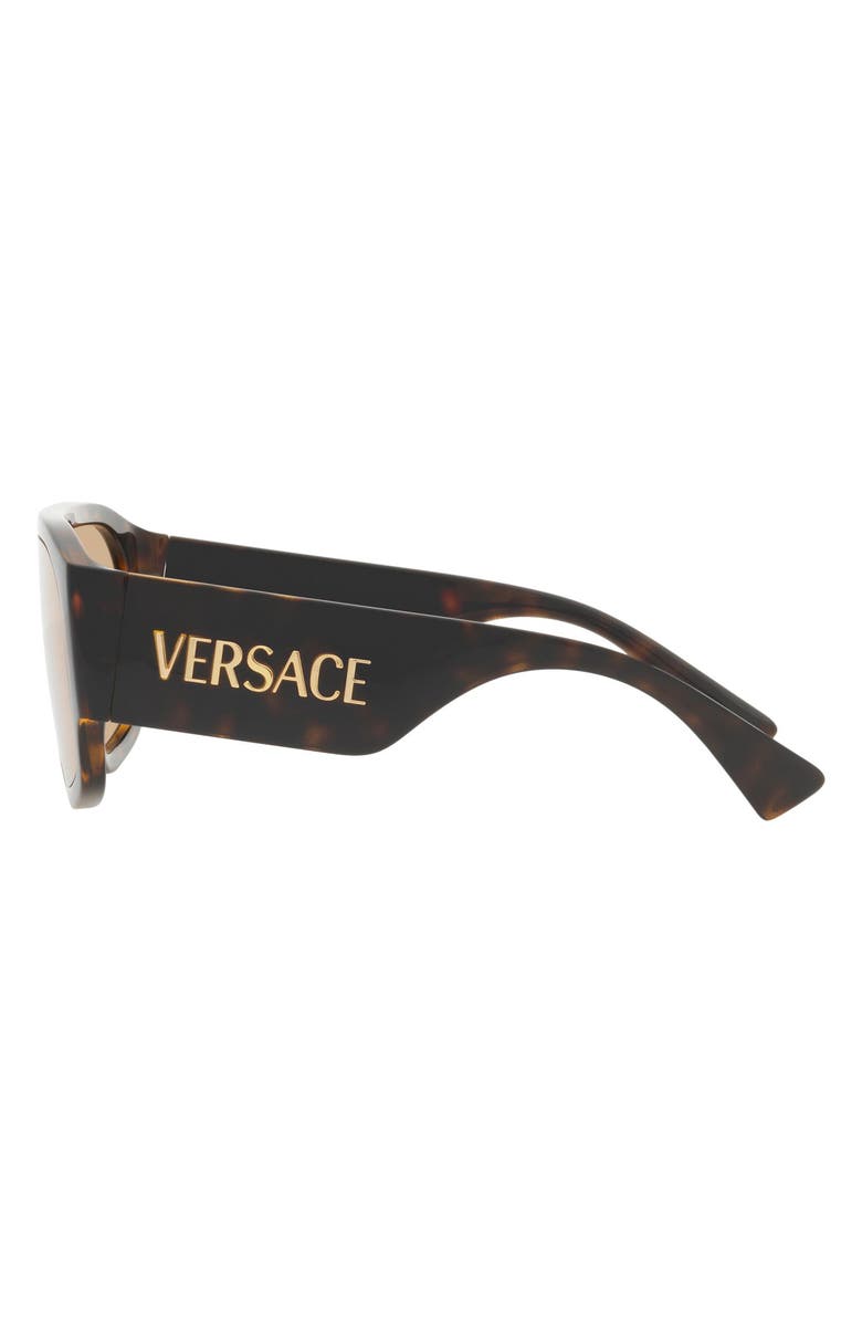 Versace 33mm Shield Sunglasses, Alternate, color, Havana