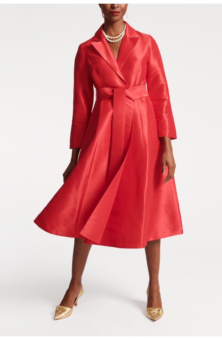 Frances Valentine Lucille Wrap Dress w/Lining Dupioni Dupioni, Main, color, 