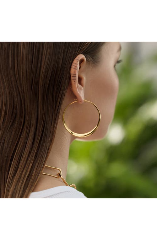 Monica Vinader Deia Chamfered 18ct Gold-plated Vermeil Silver Hoop Earrings In Yellow Gold