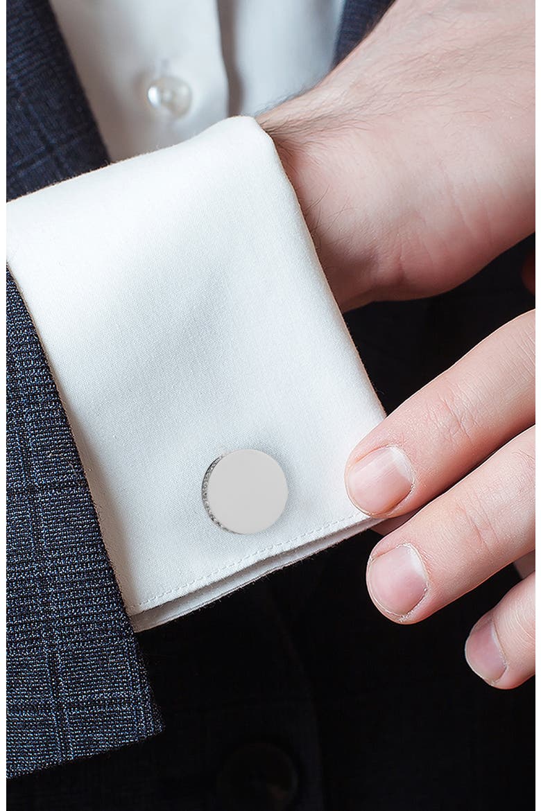 Engravable Stainless Steel Cuff Links, Alternate, color, SILVER