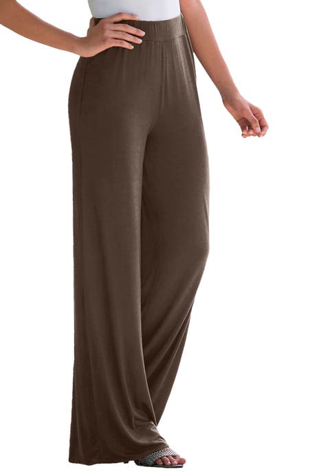 Petite Everyday Stretch Knit Wide Leg Pant (Plus Available)