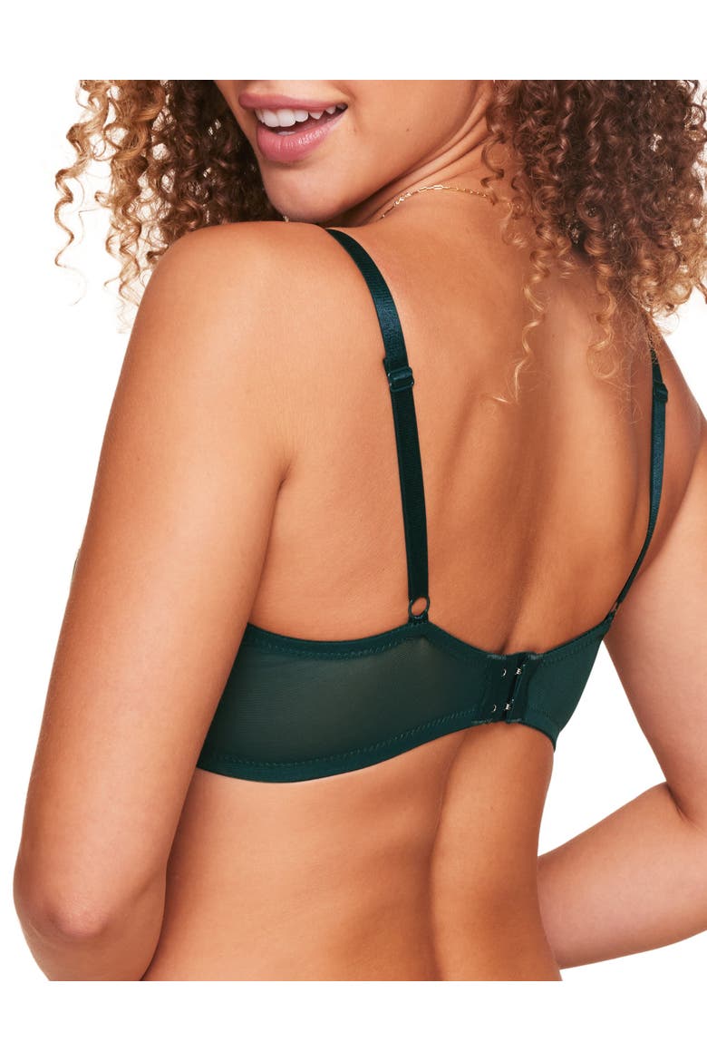 Abella Unlined Balconette Bra, Alternate, color, Dark green