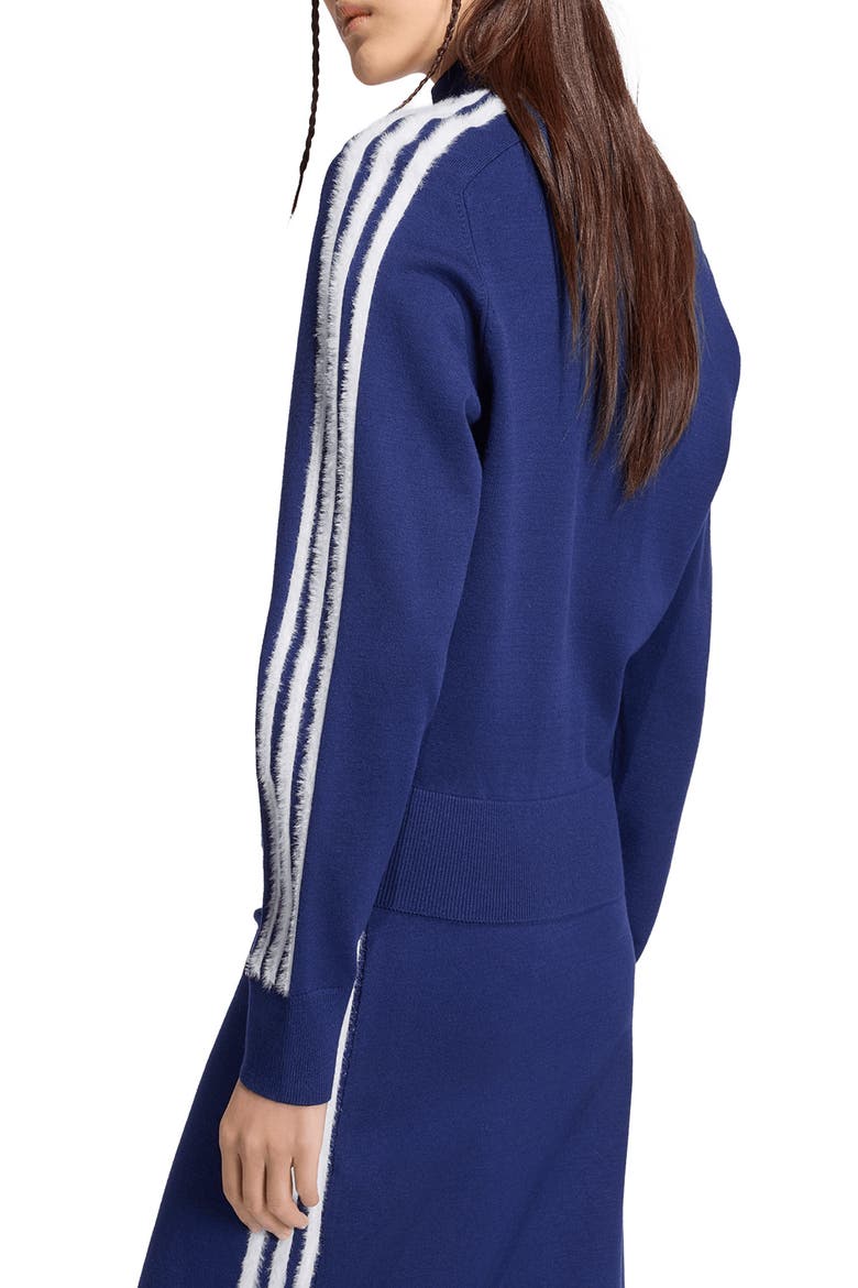 Striped Knit Track Jacket, Alternate, color, DARK BLUE/ WHITE