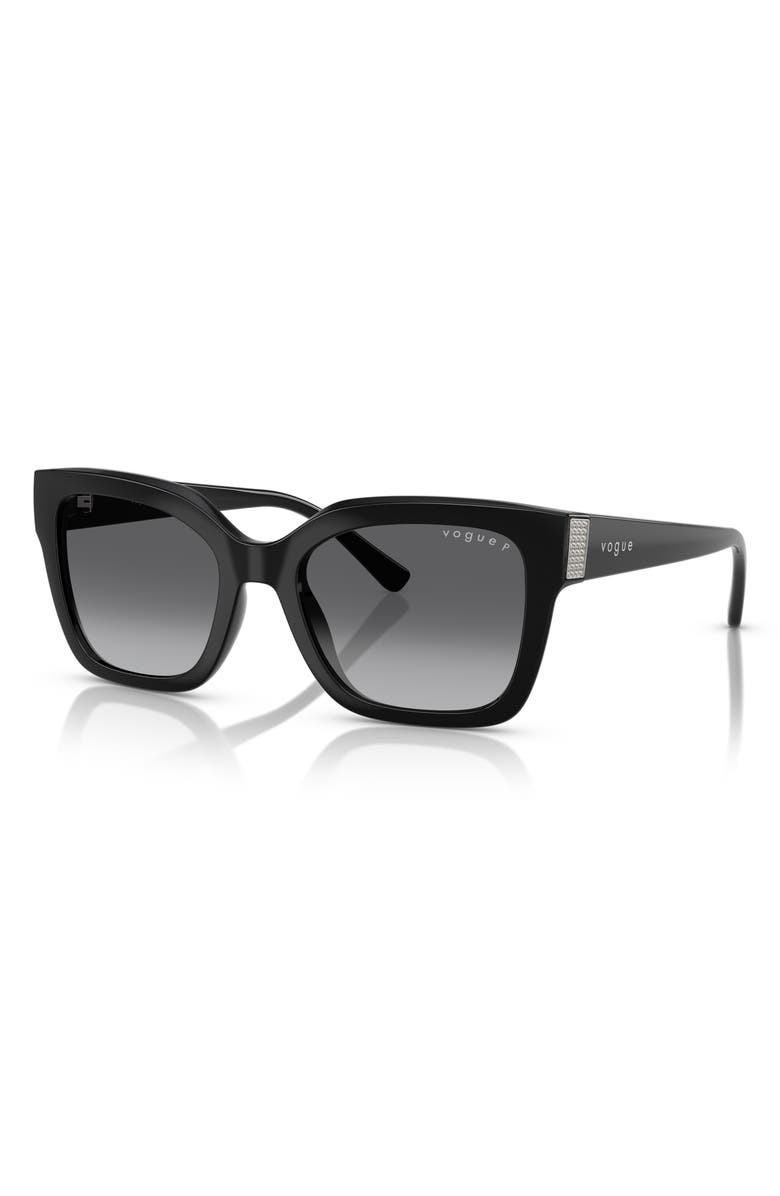 VOGUE 54mm Polarized Square Sunglasses, Alternate, color, Black Polarized