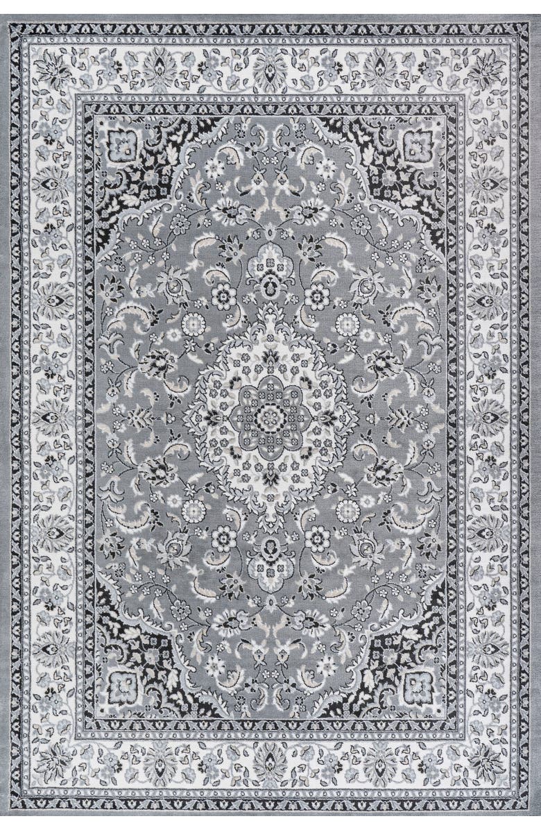 JONATHAN Y Palmette Modern Persian Floral Area Rug, Main, color, Gray/Cream