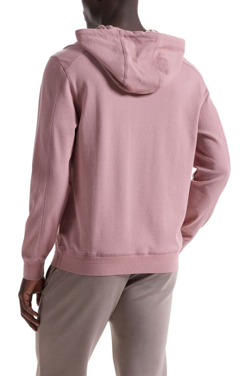 Bugatchi Textured Piqué Hoodie In Pink