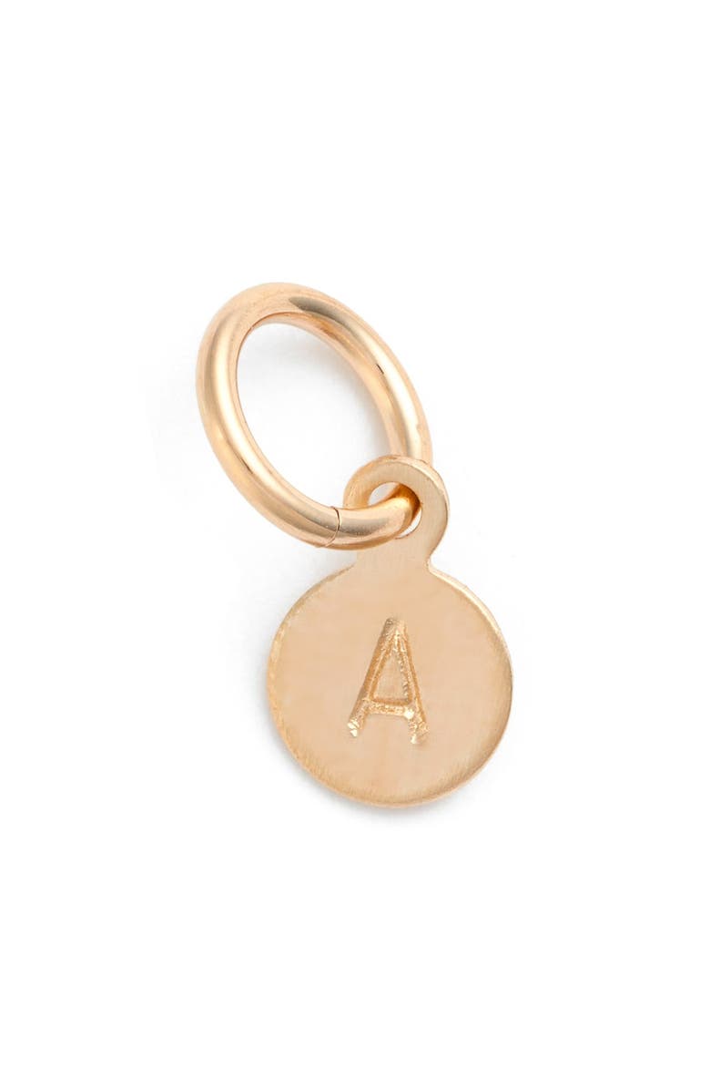 Nashelle Tiny Initial 14k-Gold Fill Coin Charm, Main, color,
