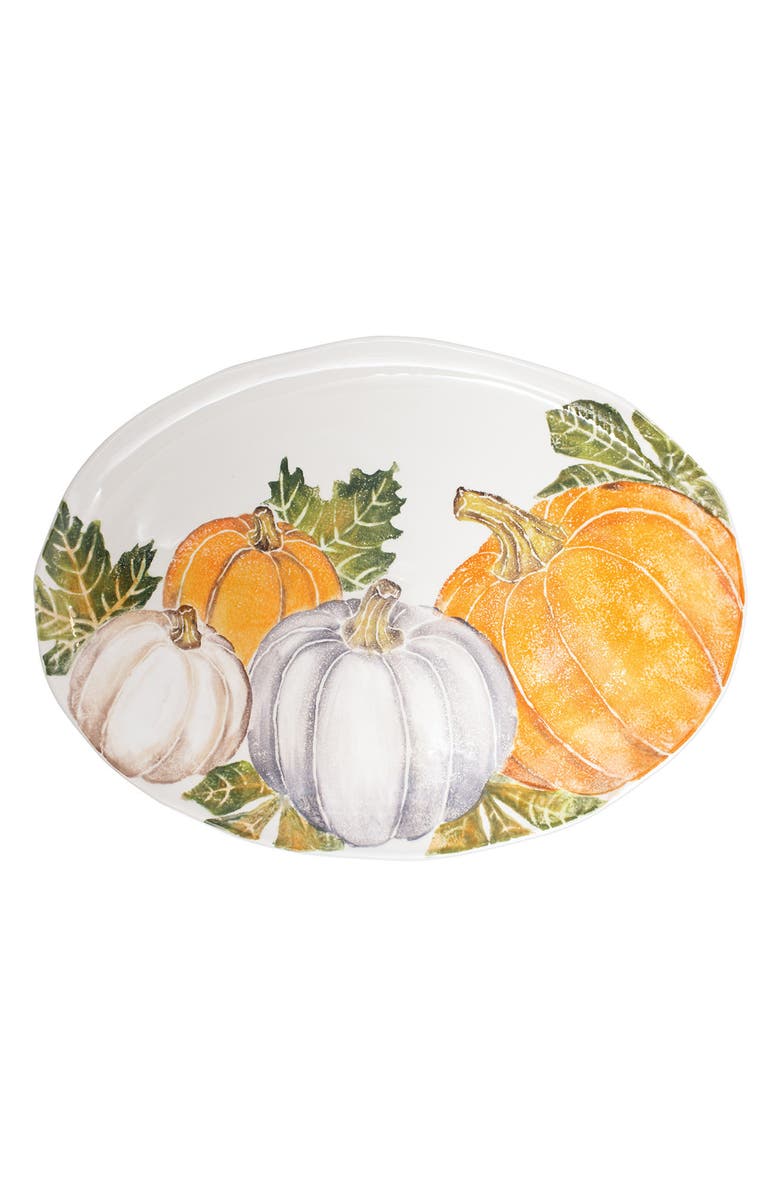 VIETRI Large Pumpkins Oval Serving Platter, Main, color,