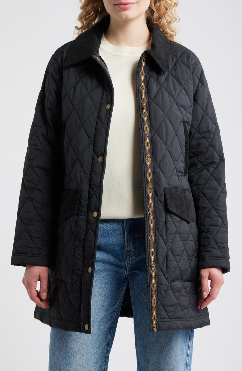 Pendleton Sun River Quilted Field Coat, Main, color, Black