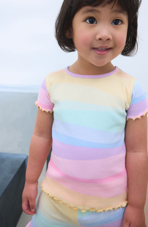 Next Kids' Rainbow T-shirt & Flare Leggings Set In Neutral