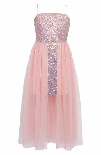 Zunie Kids' Sequin & Mesh Walk Thru Party Dress
