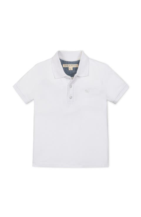 Kids' Organic Short Sleeve Knit Pique Polo Shirt