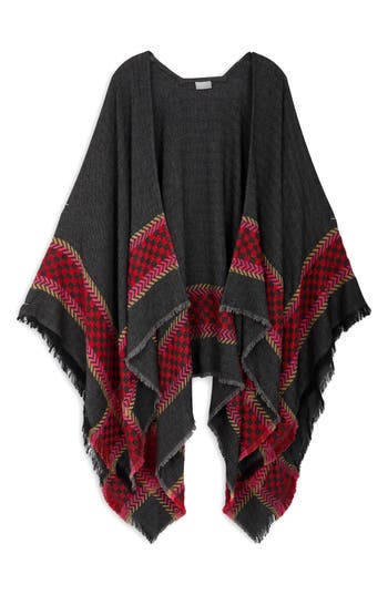Saachi Herringbone Plaid Kimono In Black
