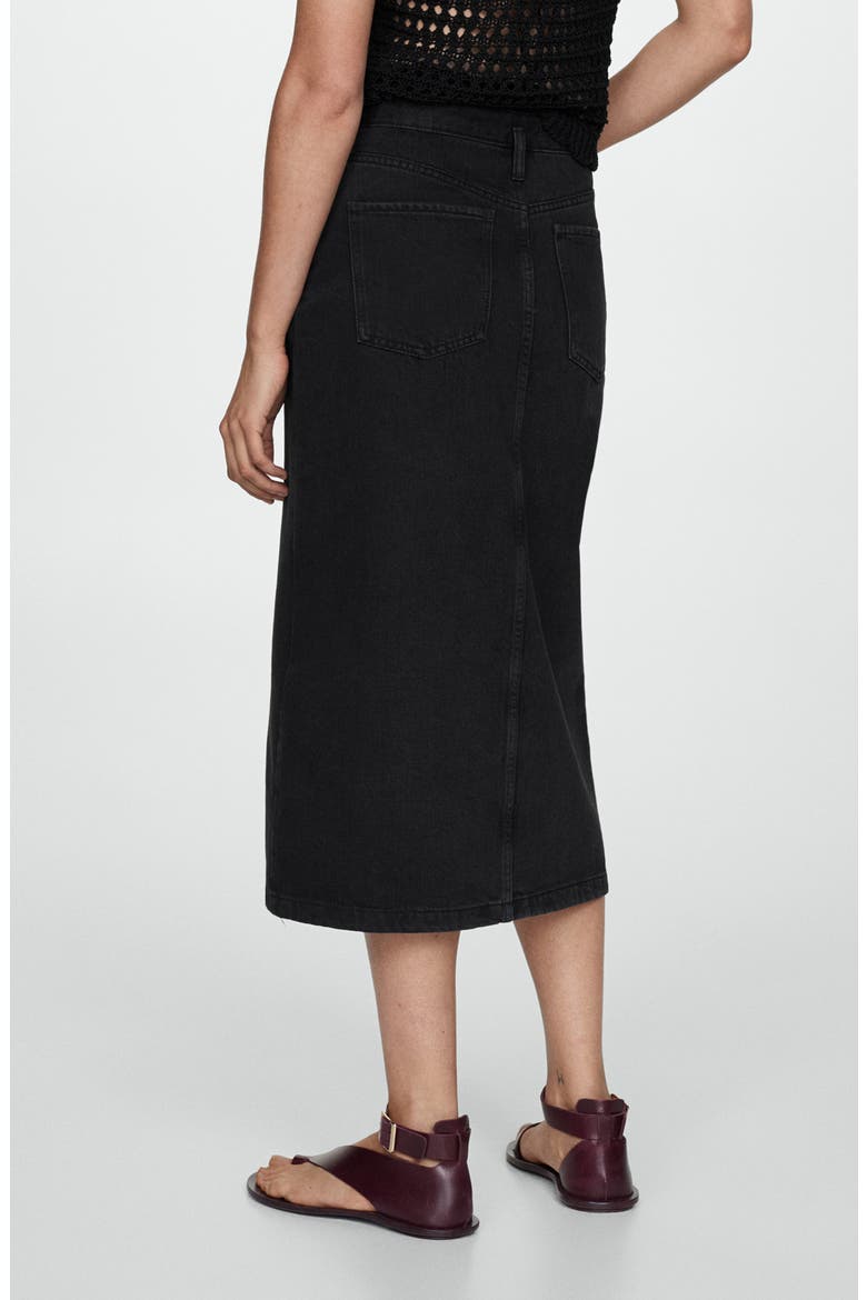 Denim Midi Skirt, Alternate, color, BLACK DENIM