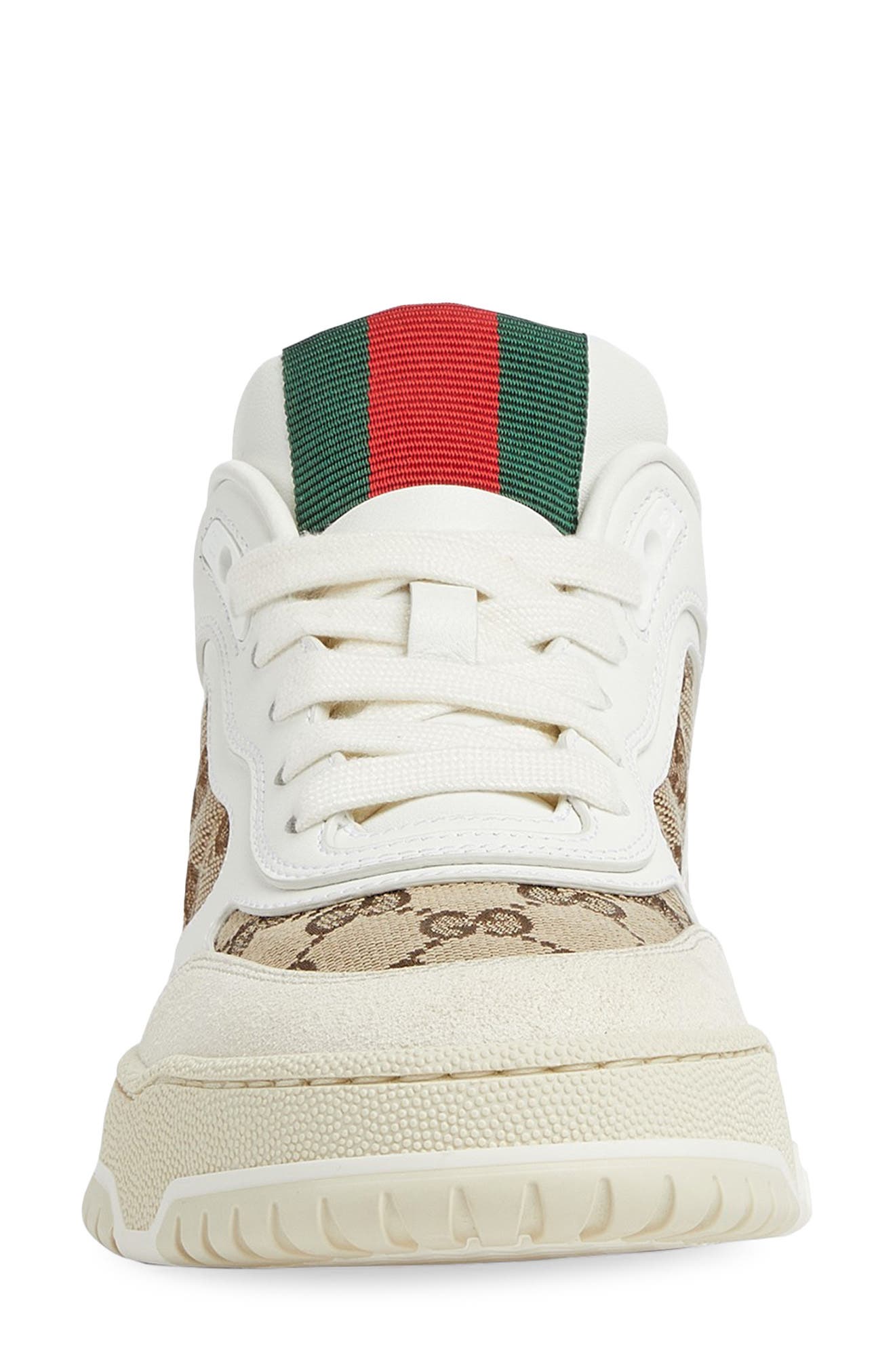 Gucci Re-Web Mixed Media Low Top Sneaker, Alternate, color, Ivory/ Beige