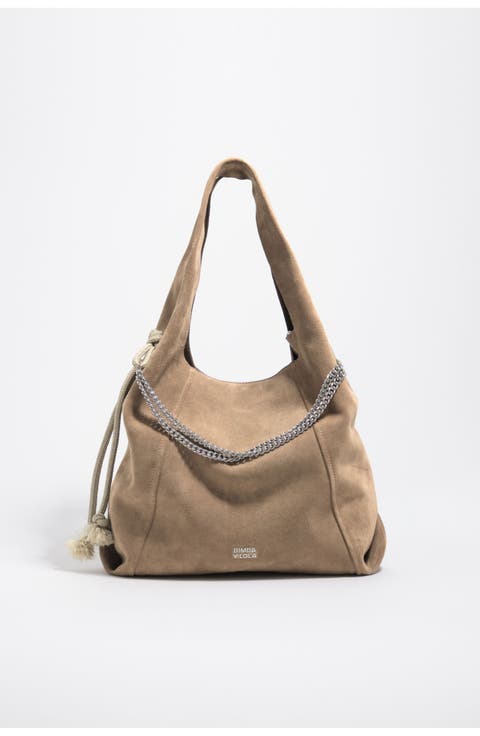 Medium Suede Paper Bag