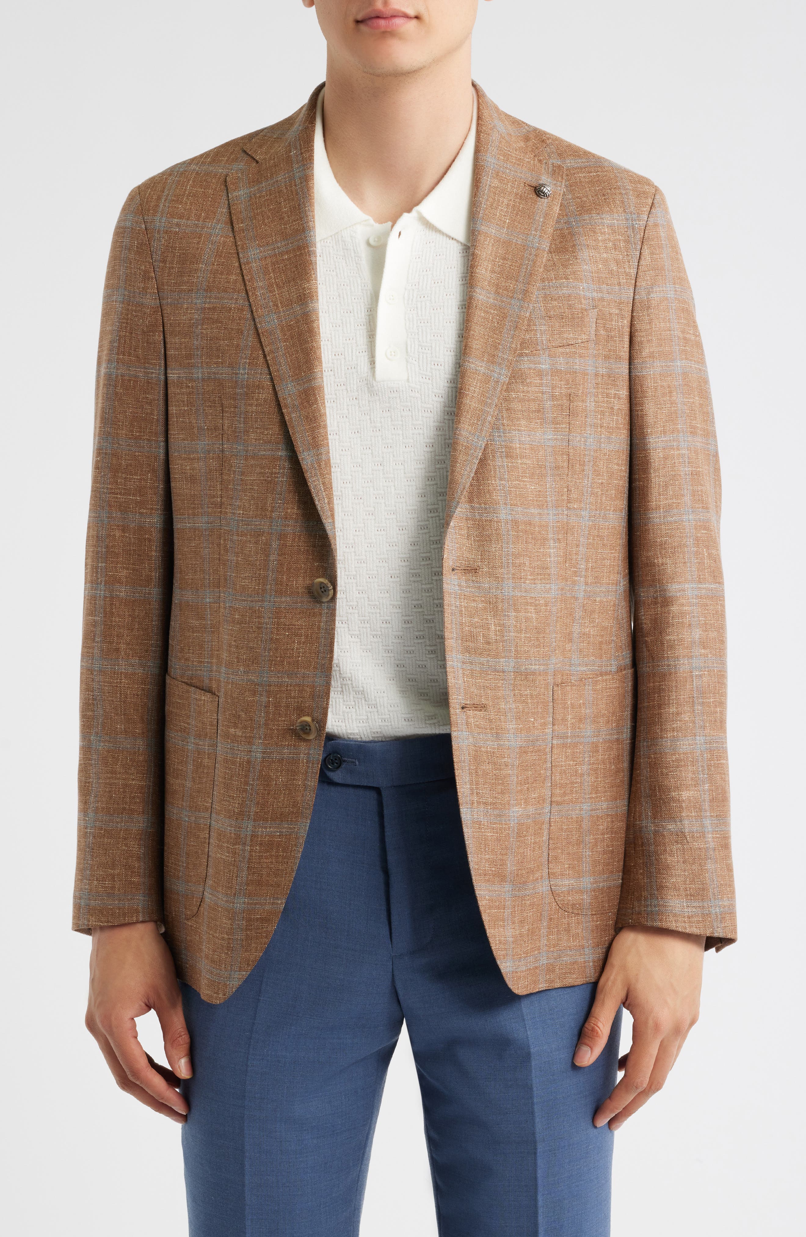 Jack Victor Hampton Tobacco Plaid Sport Coat