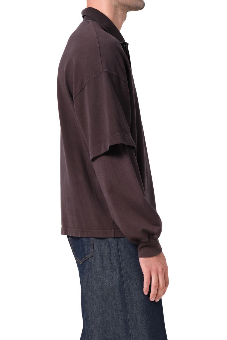 Curren Layered Piquè Polo, Alternate, color, ELYSIAN DARK BROWN