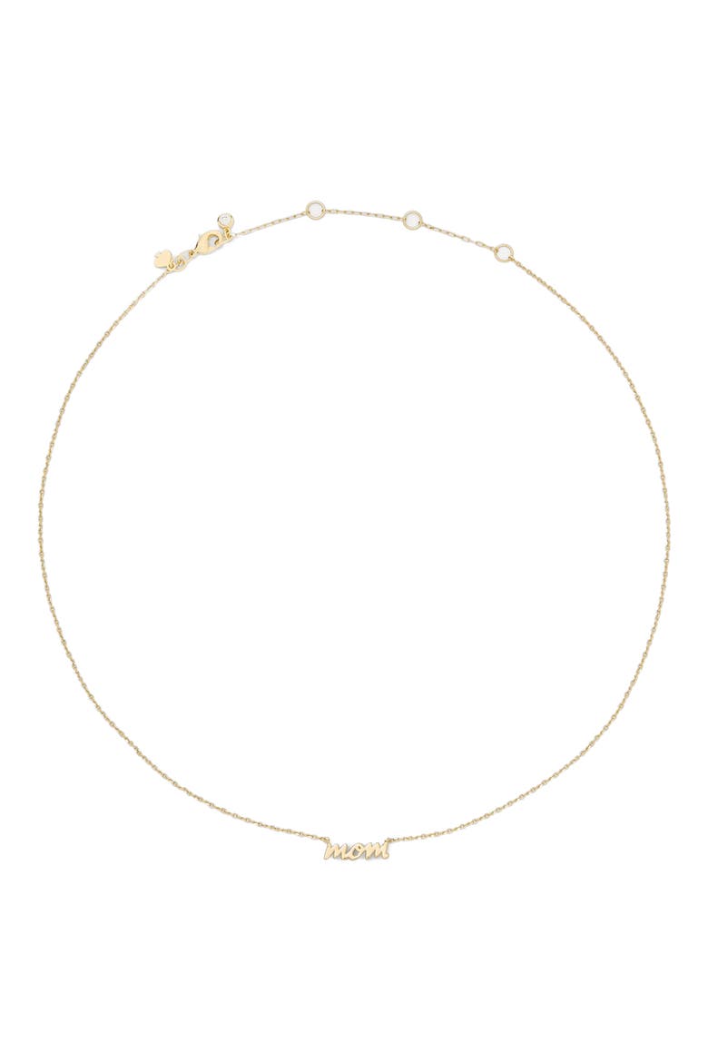 dear mom pendant necklace, Alternate, color, GOLD