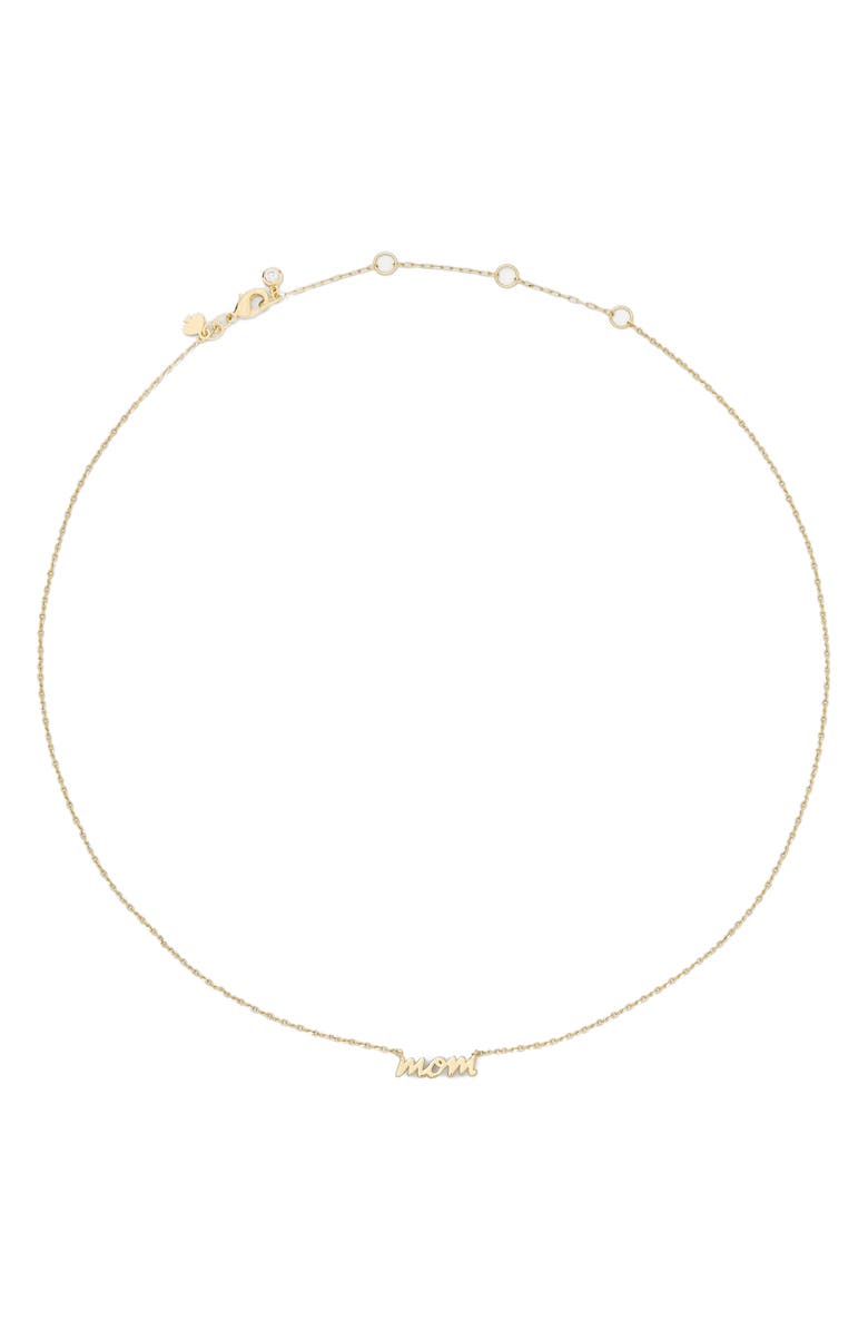 Kate Spade New York dear mom pendant necklace, Alternate, color, Gold