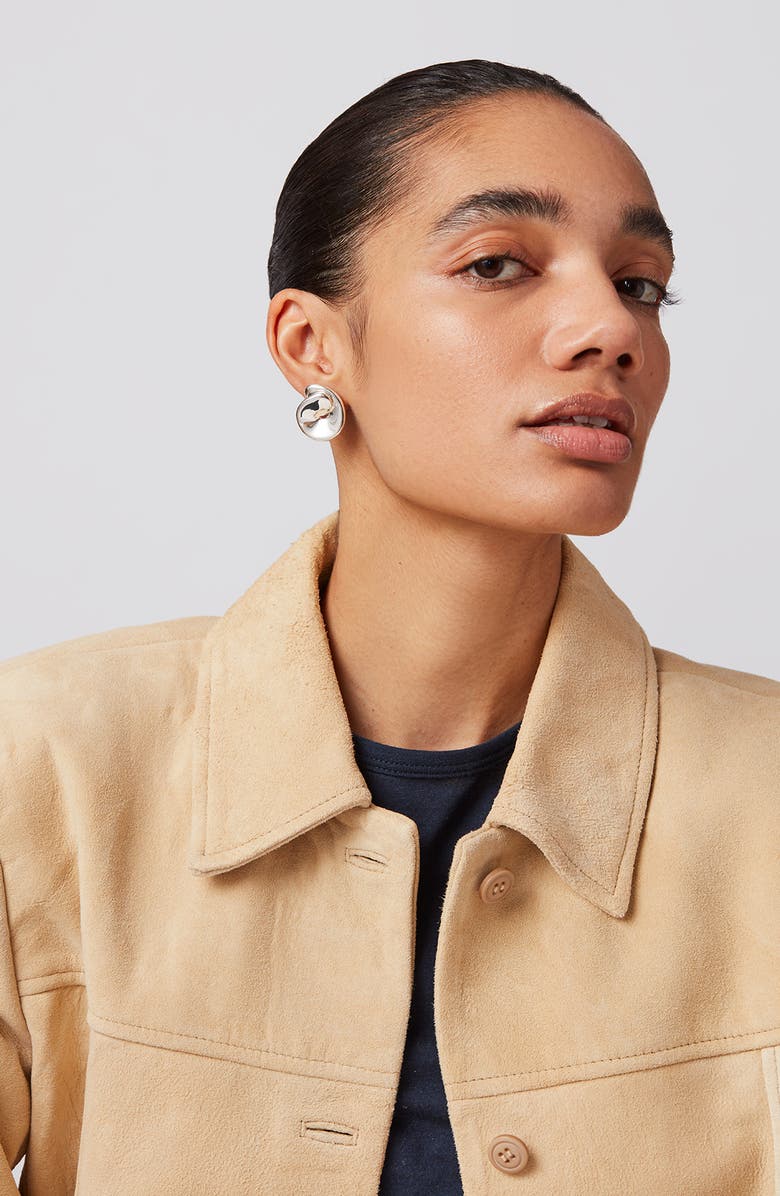 Jenny Bird Rio Button Stud Earrings, Alternate, color, High Polish Silver