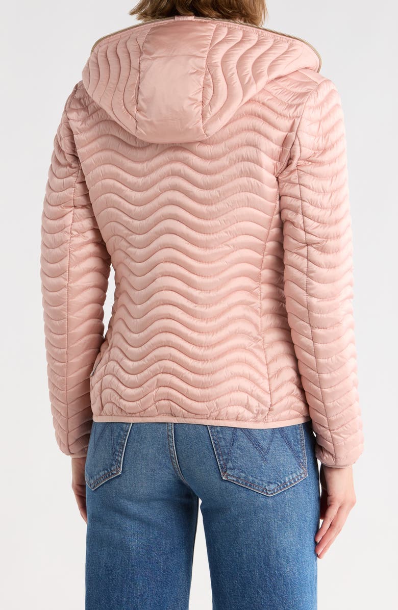 Save The Duck Jinnie Hooded Wavy Quilted Jacket, Alternate, color, Baby Pink