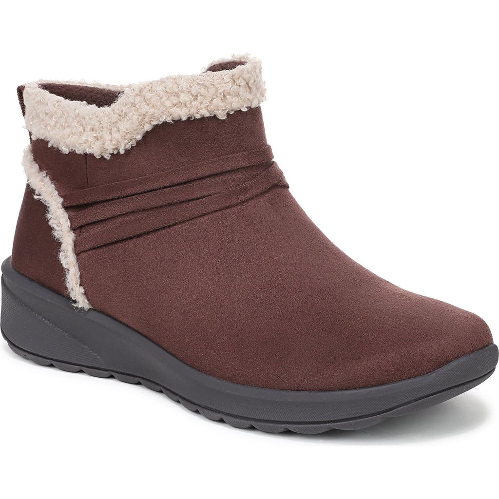 Lifestride Glendale Faux Fur Trim Bootie In Brown