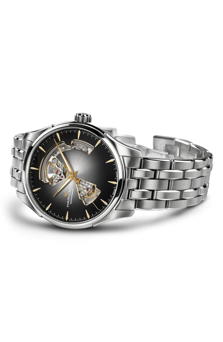 Hamilton Jazzmaster Open Heart Automatic Bracelet Watch, 40mm, Alternate, color, Black