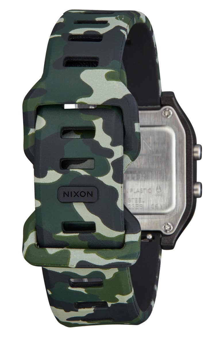 The Ripper Silicone Strap Digital Watch, 36.5mm, Alternate, color, BLACK / CAMO
