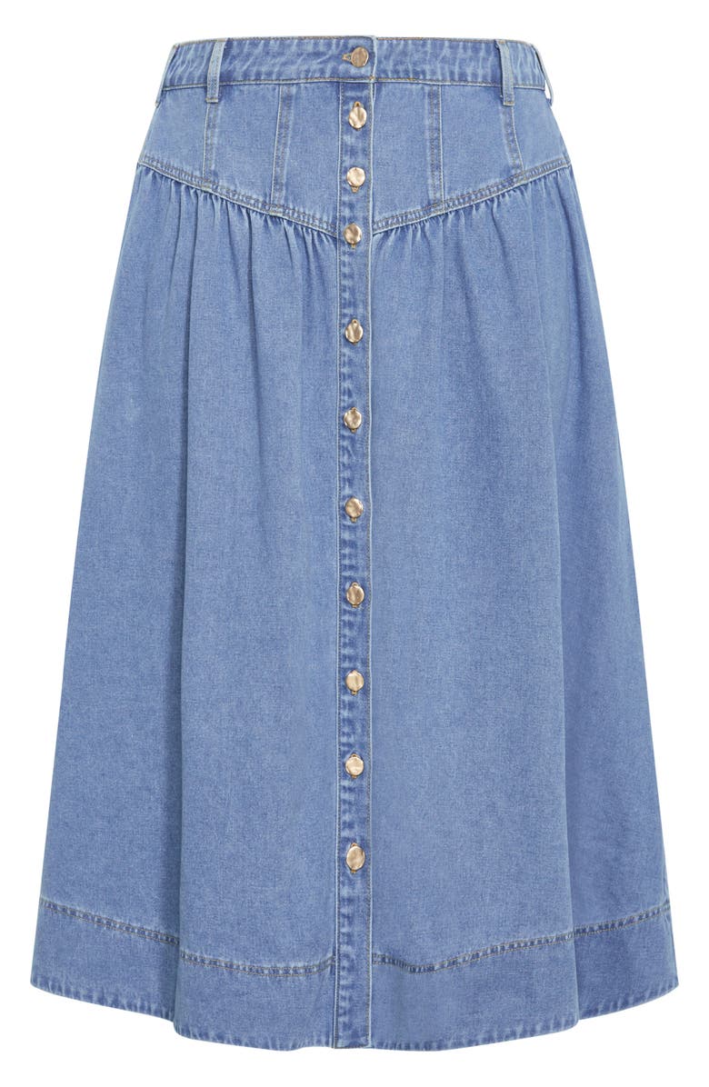 City Chic Denim Maxi Skirt, Alternate, color, Denim Light