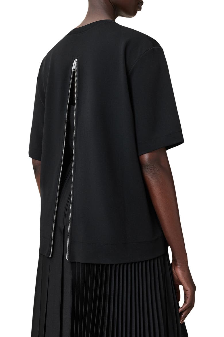 Jax Short Sleeve Top & Pleated Sleeveless Dress, Alternate, color, BLACK