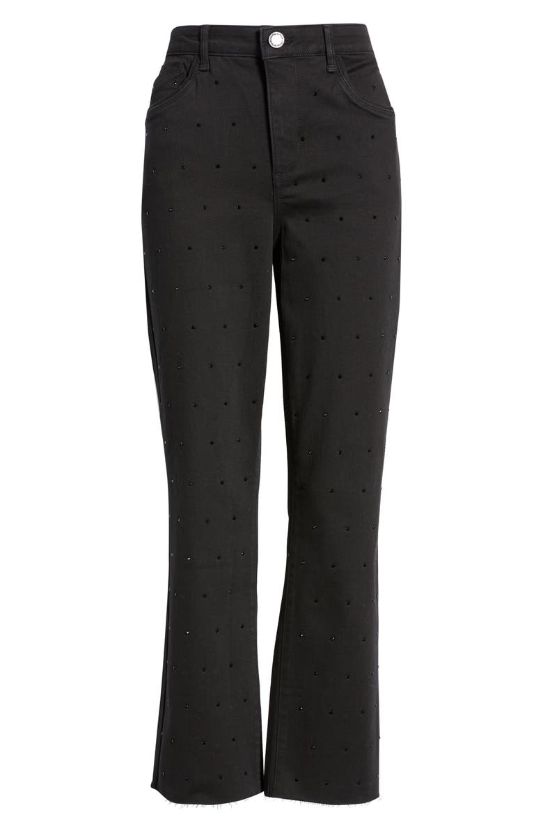Wit & Wisdom Bennet Skyrise Diamante Raw Hem Barely Bootcut Jeans, Alternate, color, Black