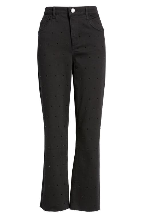 Wit & Wisdom Bennet Skyrise Diamante Raw Hem Barely Bootcut Jeans In Black