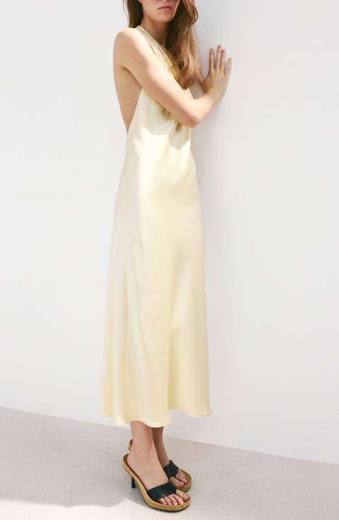 Satin Open Back Dress