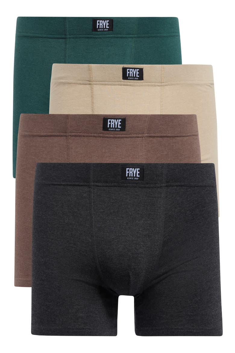 4-Pack Stretch Organic Cotton Boxer Briefs, Main, color, GREEN