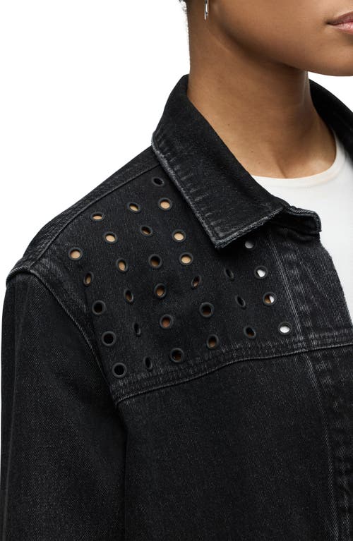 Hudson Jeans Denim Grommet Shacket In Black